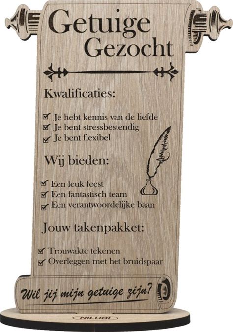 Perkament Getuige Gezocht Houten Wenskaart Kaart Van Hout Wil Je