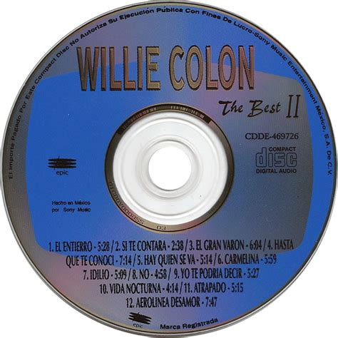 Car Tula Cd De Willie Colon The Best Ii Portada