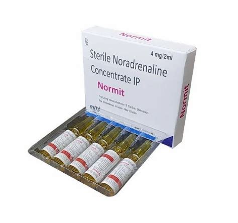 Noradrenaline Norad 2 Ml Injection at Rs 2000/piece | Noradrenaline ...