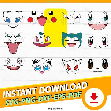 Pokemon Face Svg Png Cricut Silhouette Pikachu Face Svg