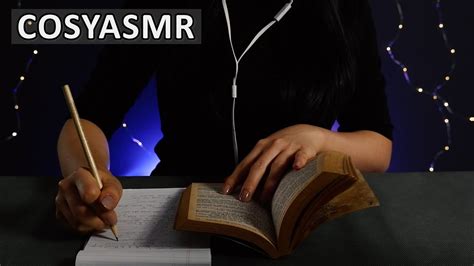 Relaxing Asmr On Old Book Tapping Flipping Writing Notes Wt Pencil