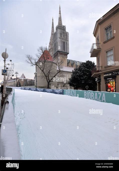 03 01 2017 Zagabria Croazia le piste da sci nel centro della città