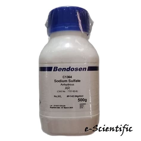 Sodium Sulfate Anhydrous Ar 500g Bendosen Shopee Malaysia