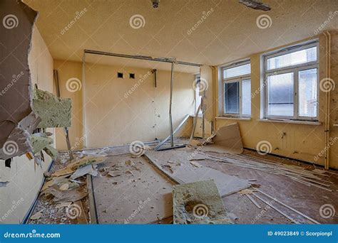 Inside The Destroyed House Stock Image Image Of Autumn 49023849