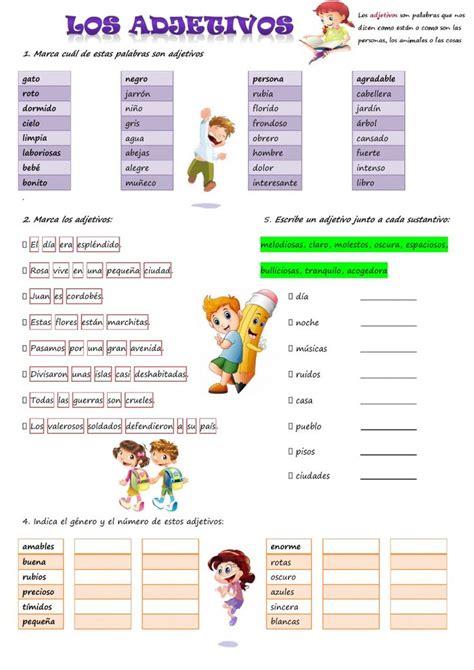 Ficha Interactiva De Los Adjetivos Para Segundo De Primaria Images Images