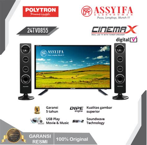 LED TV POLYTRON 24 INCH TOWER SPEAKER Lazada Indonesia