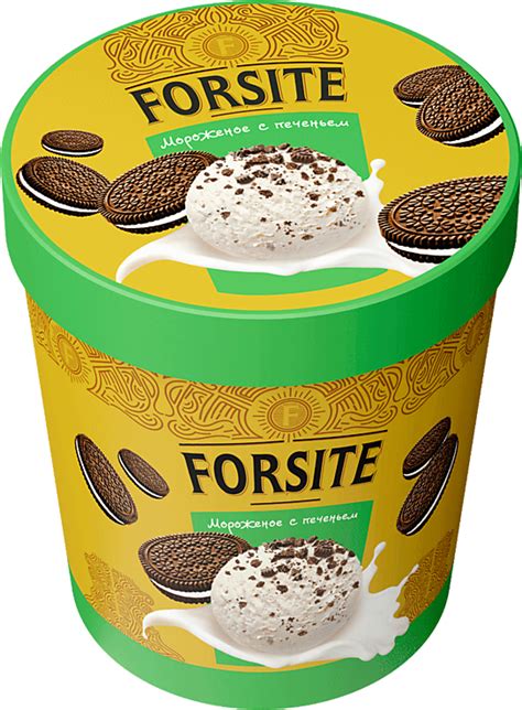 Пломбир «Forsite» сливочный с кусочками печенья, 260 г – купить по ...
