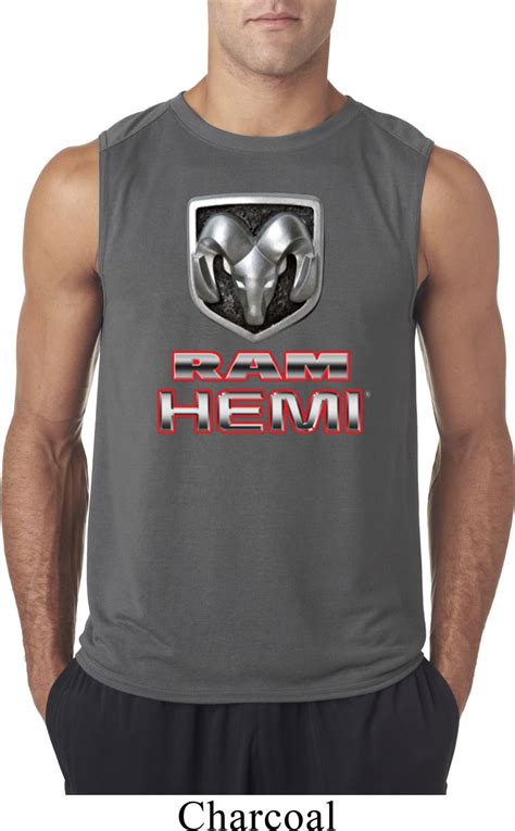 Mens Dodge Shirt Ram Hemi Logo Sleeveless Tee T Shirt Ram Hemi Logo