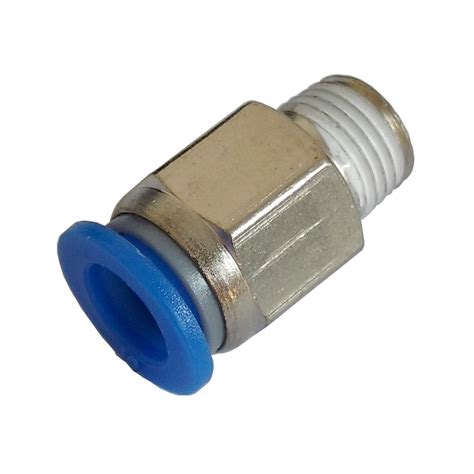 Conector Reto Tubo 6 mm x Rosca Macho 1 4 NPT PC Conexão Pneumática