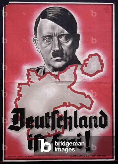 Image Of Deutschland Ist Frei German Propaganda Poster Colour Litho