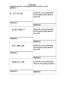 Factoring Worksheet For Th Th Grade Lesson Planet Worksheets