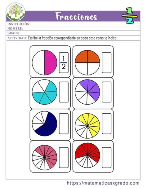 Ejercicios De Fracciones Para Cuarto Grado Matemáticas X Grado