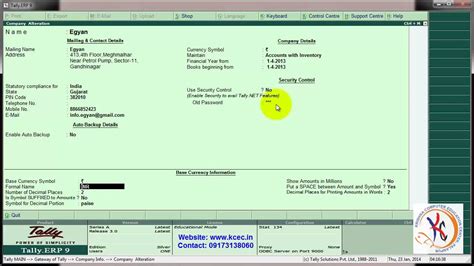 Tally Erp 9 Full Tutorial In Hindi 28 Remove Security Control YouTube