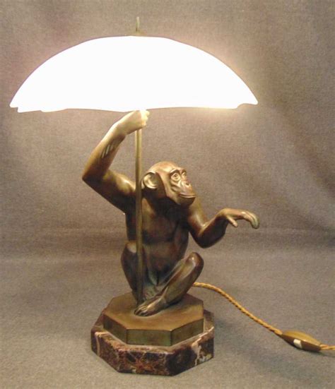 Fabulous Vintage Bronze Monkey Lamp By Max Le Verrier