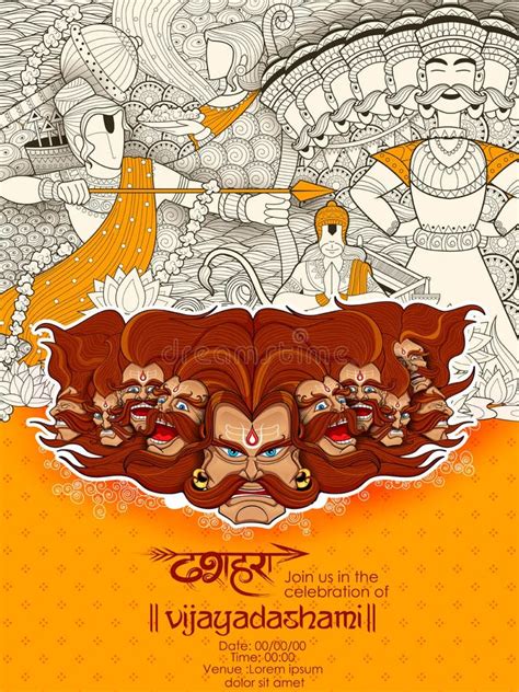 Ravana Dez Cabe As Para Dussehra Ilustra O Do Vetor Ilustra O