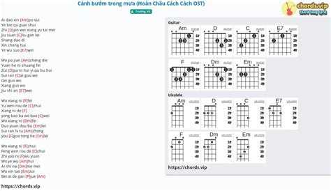 Chord: Cánh bướm trong mưa (Hoàn Châu Cách Cách OST) - tab, song lyric, sheet, guitar, ukulele ...