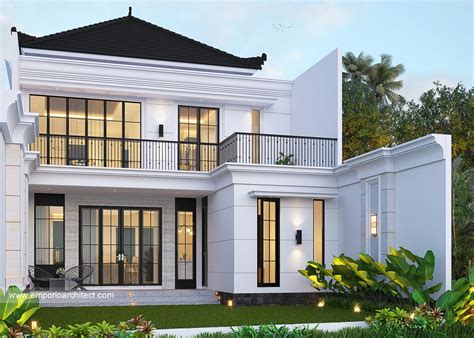 Desain Tampak Belakang Rumah Klasik Modern Lantai Ibu Fifi Di Jakarta