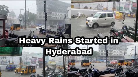 Heavy Rains In Hyderabad Started Waterlogging And Traffic Jams At Many Places Youtube