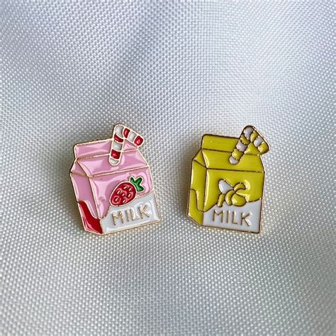 Strawberry Milk Pin Etsy