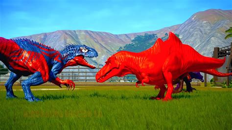 Final Boss Indominus Rex Vs Spinosaurus Spiderman Pentaceratops T Rex