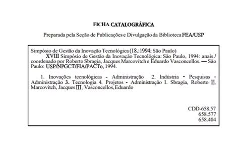 Ficha catalográfica para TCC nas normas da ABNT models e exemplos