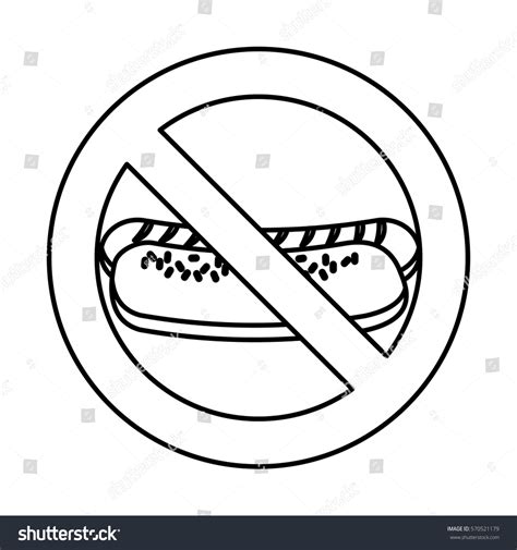 Forbidden Fast Food Sign Vector Illustration Stock Vector Royalty Free