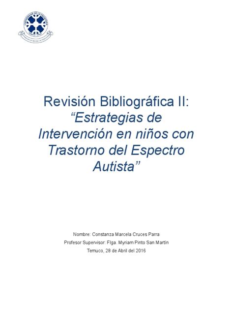 Pdf Estrategias De Intervenci N En Trastorno Del Espectro Autista