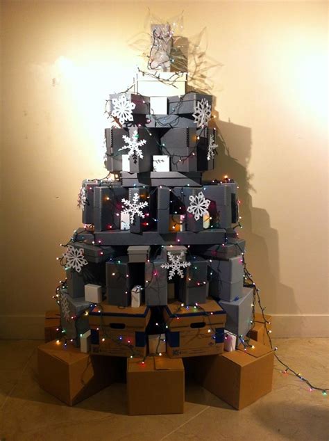 Holiday Tree Made Of Archival Boxes