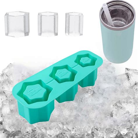 3 Grid Silicone Ice Cube Maker With Lid Hollow Cylinder Ice Cube Moulds