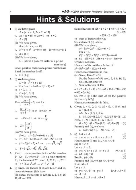 Mtg Ncert Exemplar Problem Solutions Mathematics Class Complete