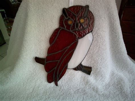 Stained Glass Barn Owl Suncatcher Etsy