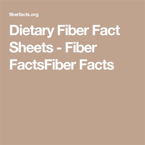 Dietary Fiber Fact Sheets Fiber Factsfiber Facts Health Professionals