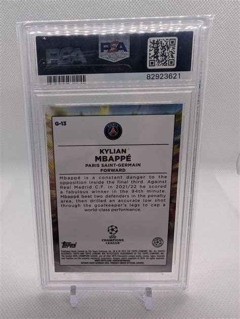 2022 23 Topps Chrome KYLIAN MBAPPE Gold Lava Refractor Golazo PSA 10