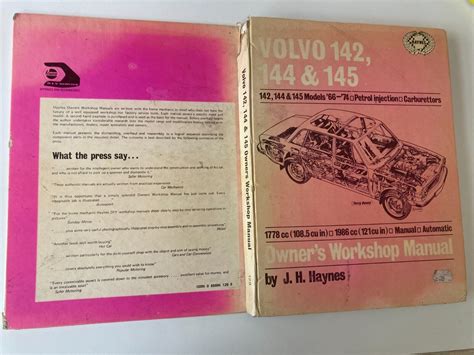 Volvo 142 144 145 Workshop Service Manual 1966 1974 Autopress Haynes