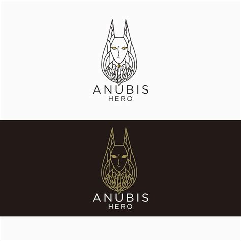 Plantilla de icono de diseño de logotipo de anubis Vector Premium