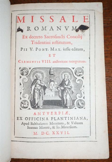 Missale Romanum Ex Decreto Sacrosancti Concilii Tridentini Restitutum