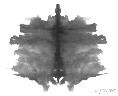 Photo Rorschach Inkblot Test Isolated On White Background Posters For