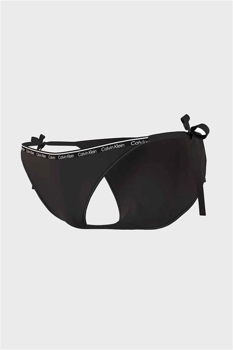 Calvin Klein Logolu Yanlardan Bağlamalı KW KW BEH Bayan Bikini Altı KW KW BEH SİYAH