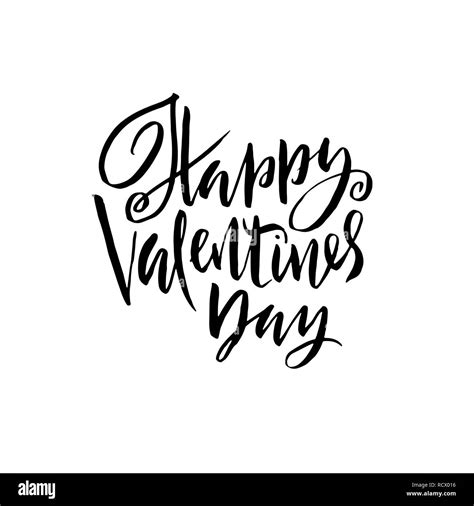 Happy Valentine Day Modern Brush Lettering Valentines Day Card