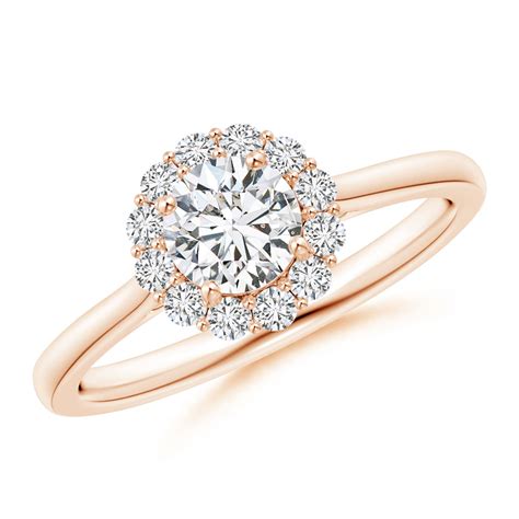 Classic Round Diamond Scalloped Halo Ring Angara