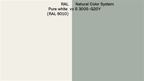 Ral Pure White Ral 9010 Vs Natural Color System S 3005 G20y Side By