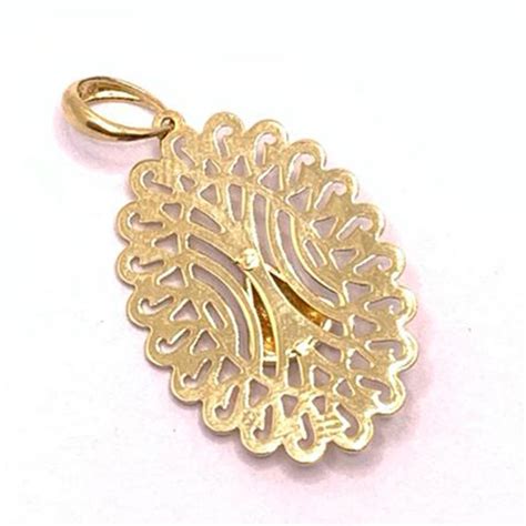 Pingente Em Ouro Amarelo 18k N Sra Aparecida 2PIO0450 Ouro Amarelo