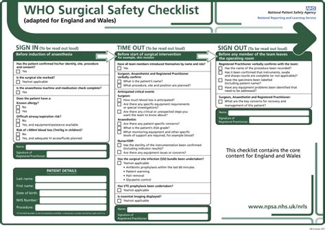 Applying The World Health Organization Surgical Safety Checklist To