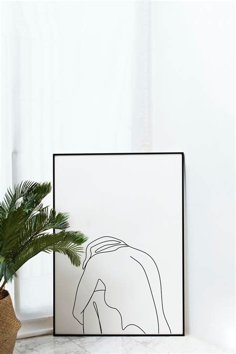 Woman Back Drawing Female Art Print One Line Print Etsy