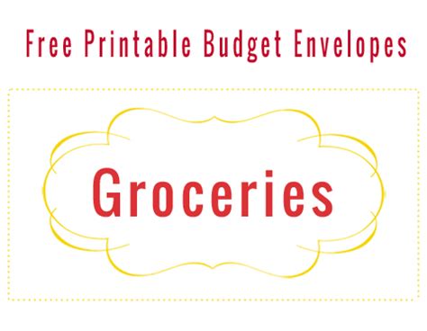 Printable Budget Envelopes