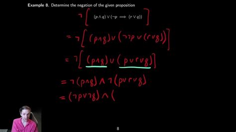 Propositional Logic 9 Another Example Of Negation Youtube