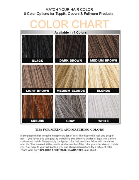 Hair Color Match Chart Free Download