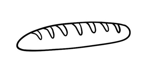 Baguette Pan Panadería Producto Panadería Comida Doodle Lineal Dibujos