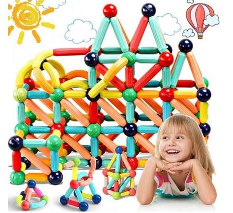 Klocki Magnetyczne Edukacyjne Magnetic Sticks Sztuki Kule