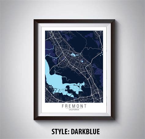 Map of Fremont CA Fremont Map Fremont Poster Office - Etsy